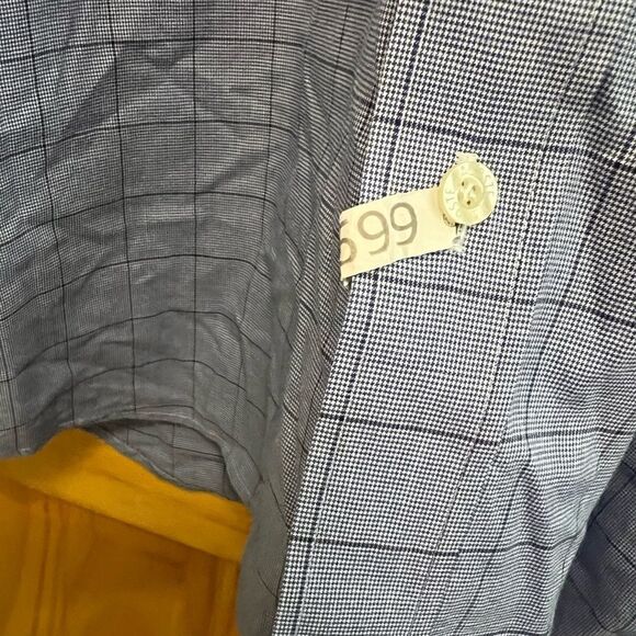 Lacoste size 44 blue checked button down shirt - Picture 3 of 9